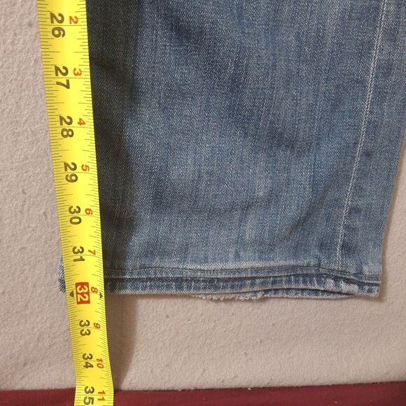 7 For All Mankind Jeans Women 34 Flynt Blue Y2k Streetwear Bootcut Stretch Denim - Picture 5 of 11